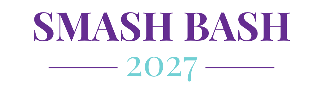 Text reading "Smash Bash 2027" with purple and cyan colors on a black background.