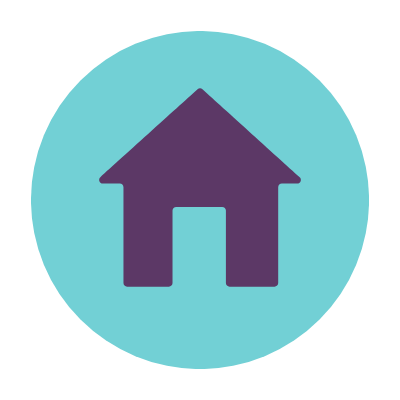 Icon of a purple house inside a light blue circle.