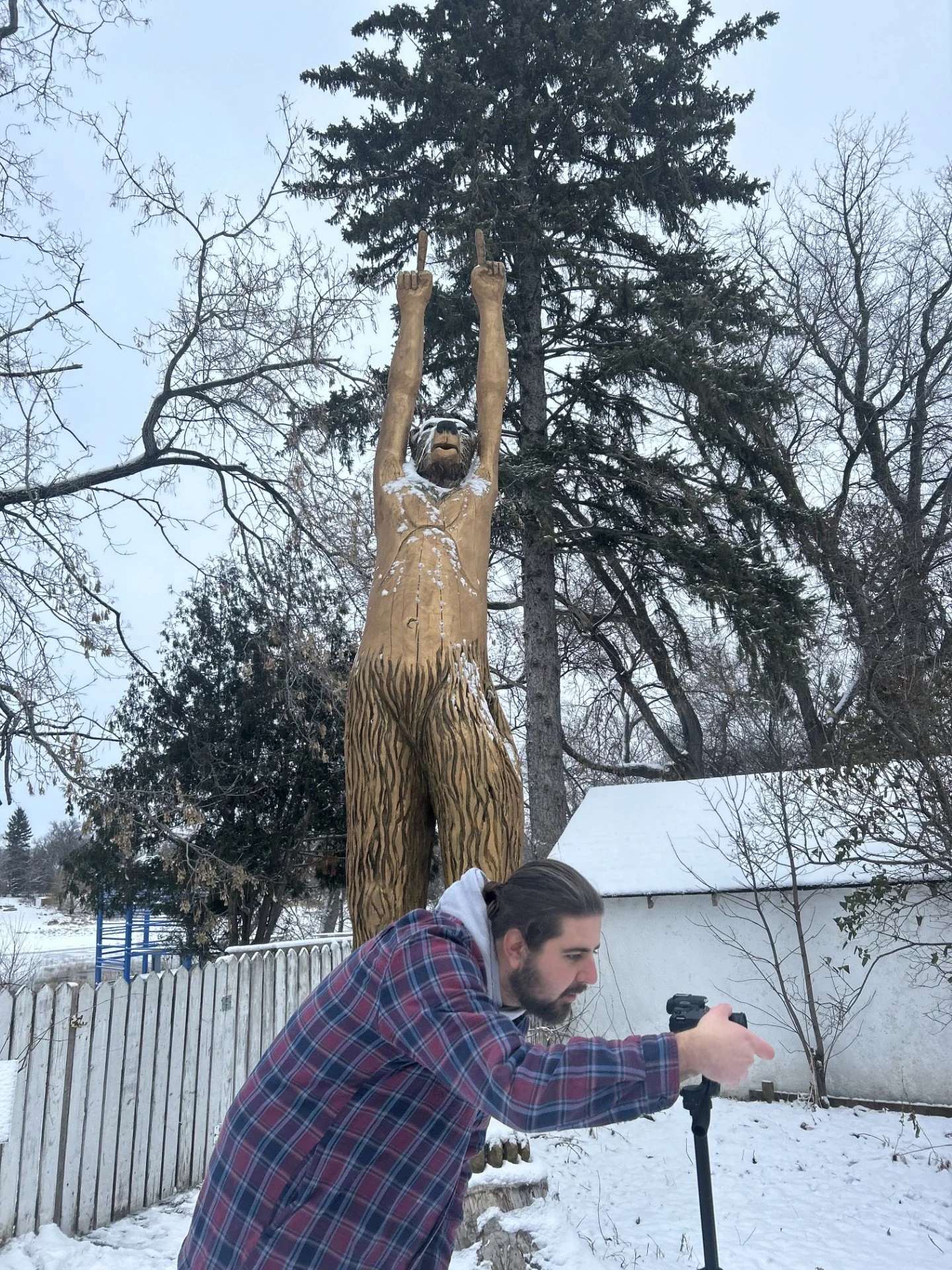 An action shot of me in the midst of shooting my student short film "Kings Row"