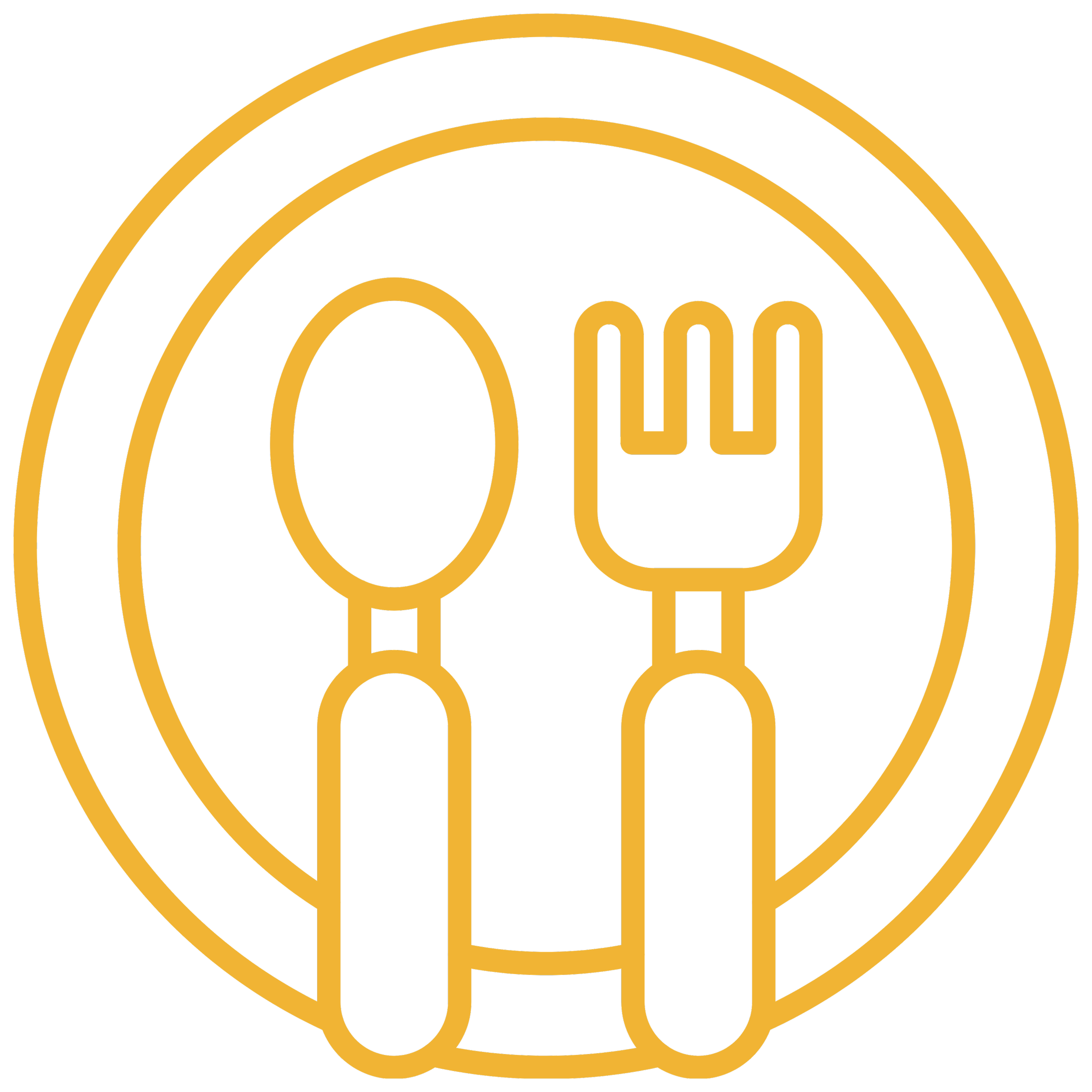 A gold outline of a graduation cap and diploma inside concentric circles on a black background.