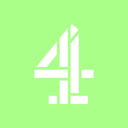 Channel 4 logo with a lime green background