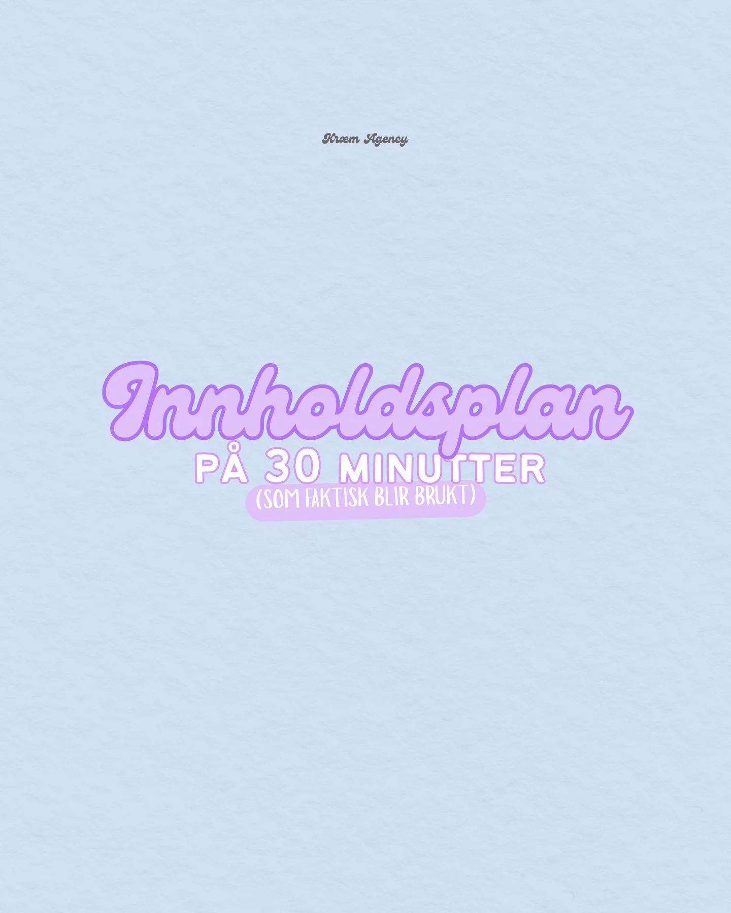 Hvis innholdsplanen din starter med &ldquo;ehh&hellip; hva skal vi poste i dag?&rdquo; 

Da er det p&aring; tide &aring; ta kontroll. La oss gj&oslash;re det enklere. Og smartere 💕🤩

 Og ja, du kan lage en innholdsplan p&aring; 30 minutter.

👉 Svi