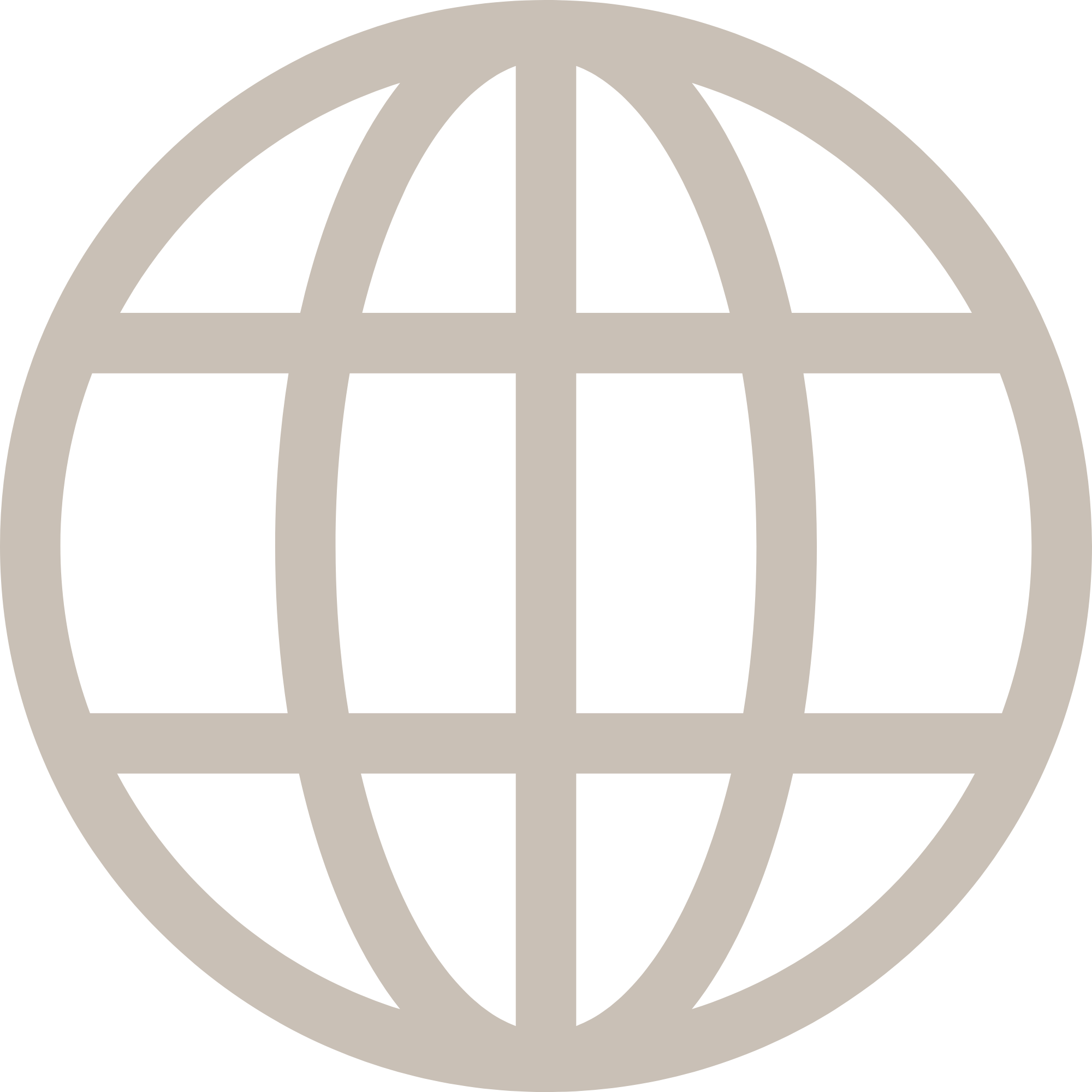 A graphic illustration of a globe with longitude and latitude lines in beige on a black background.