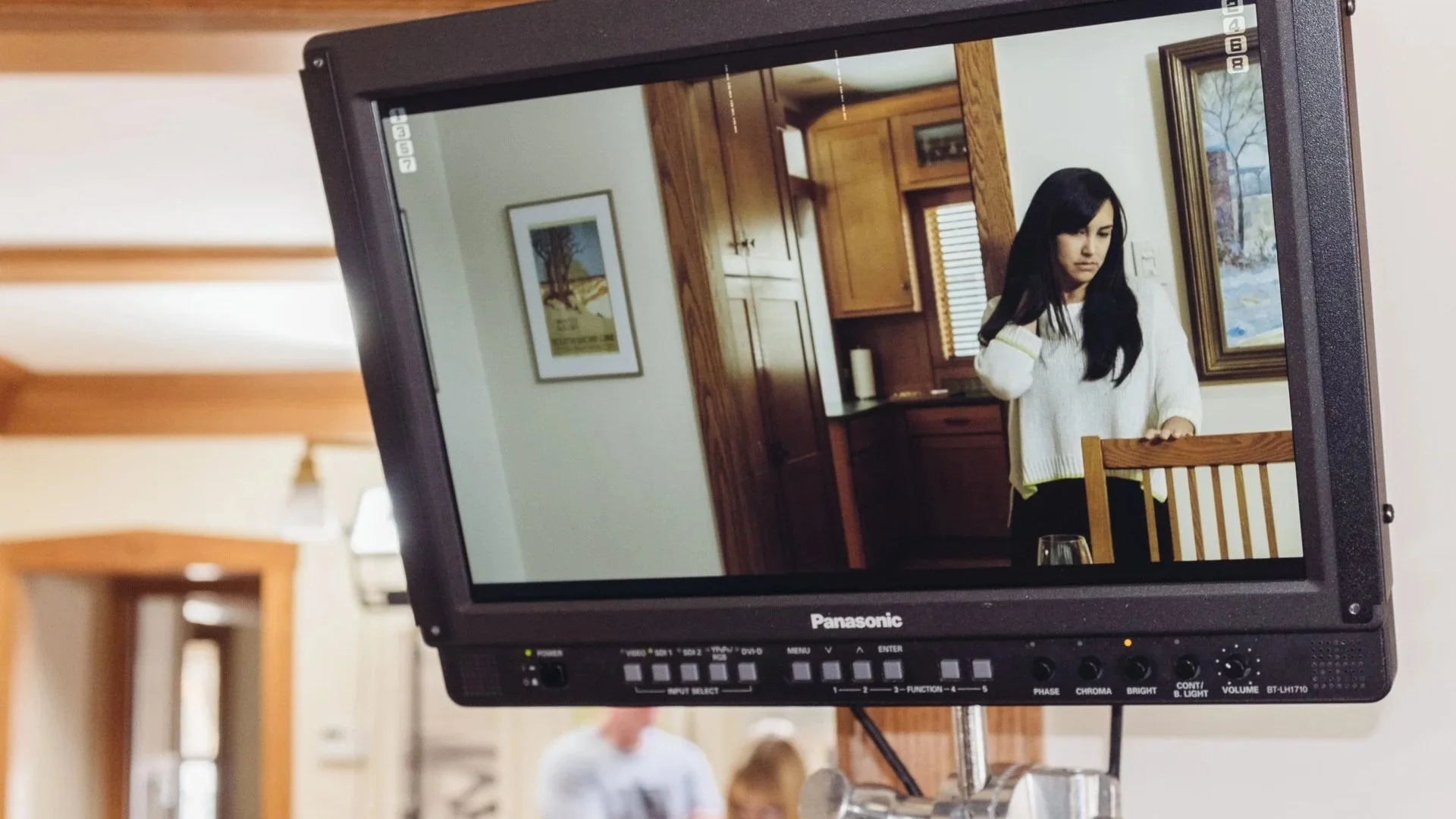 Behind the scenes, monitor on Green Chef production
