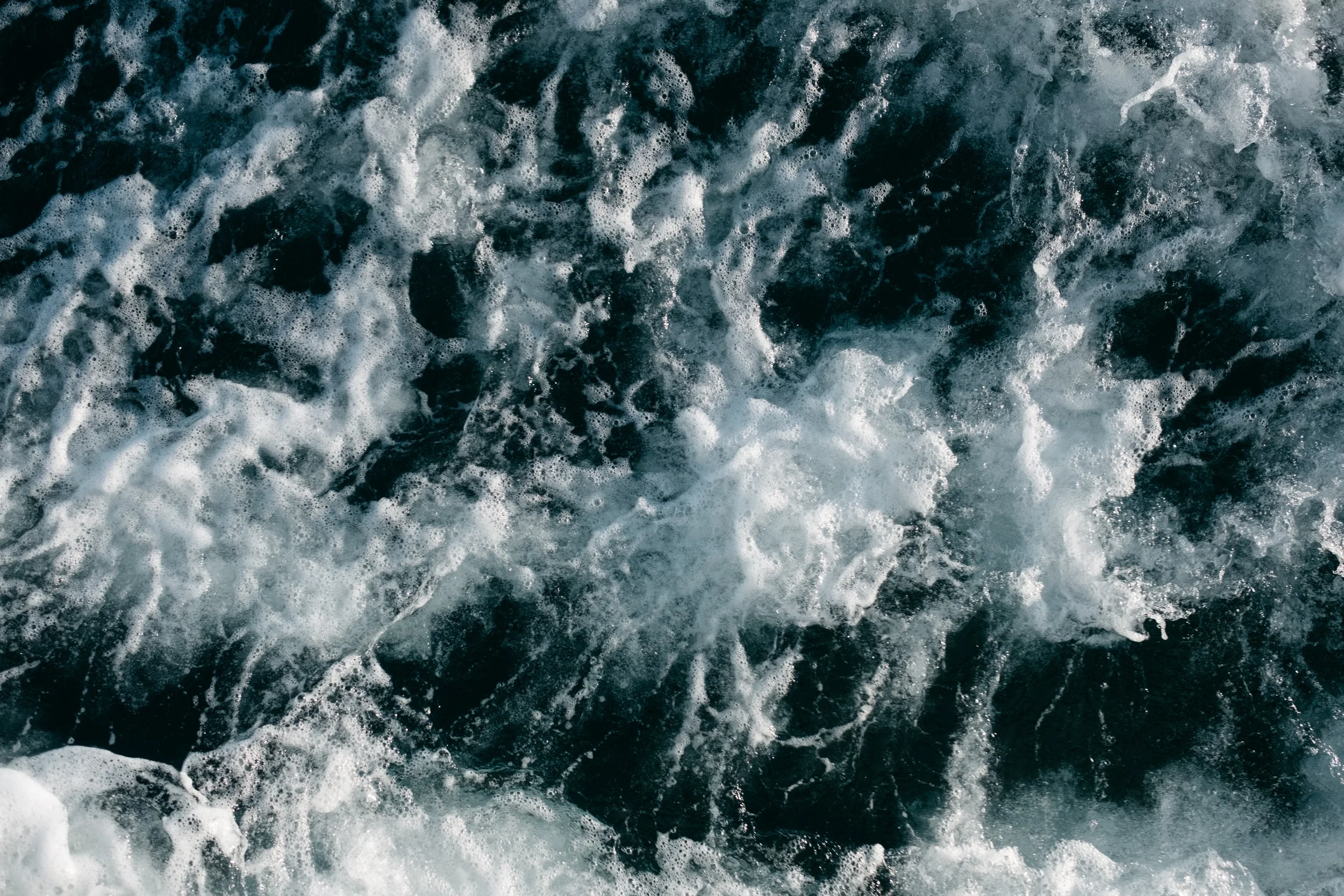 Top view down of ocean