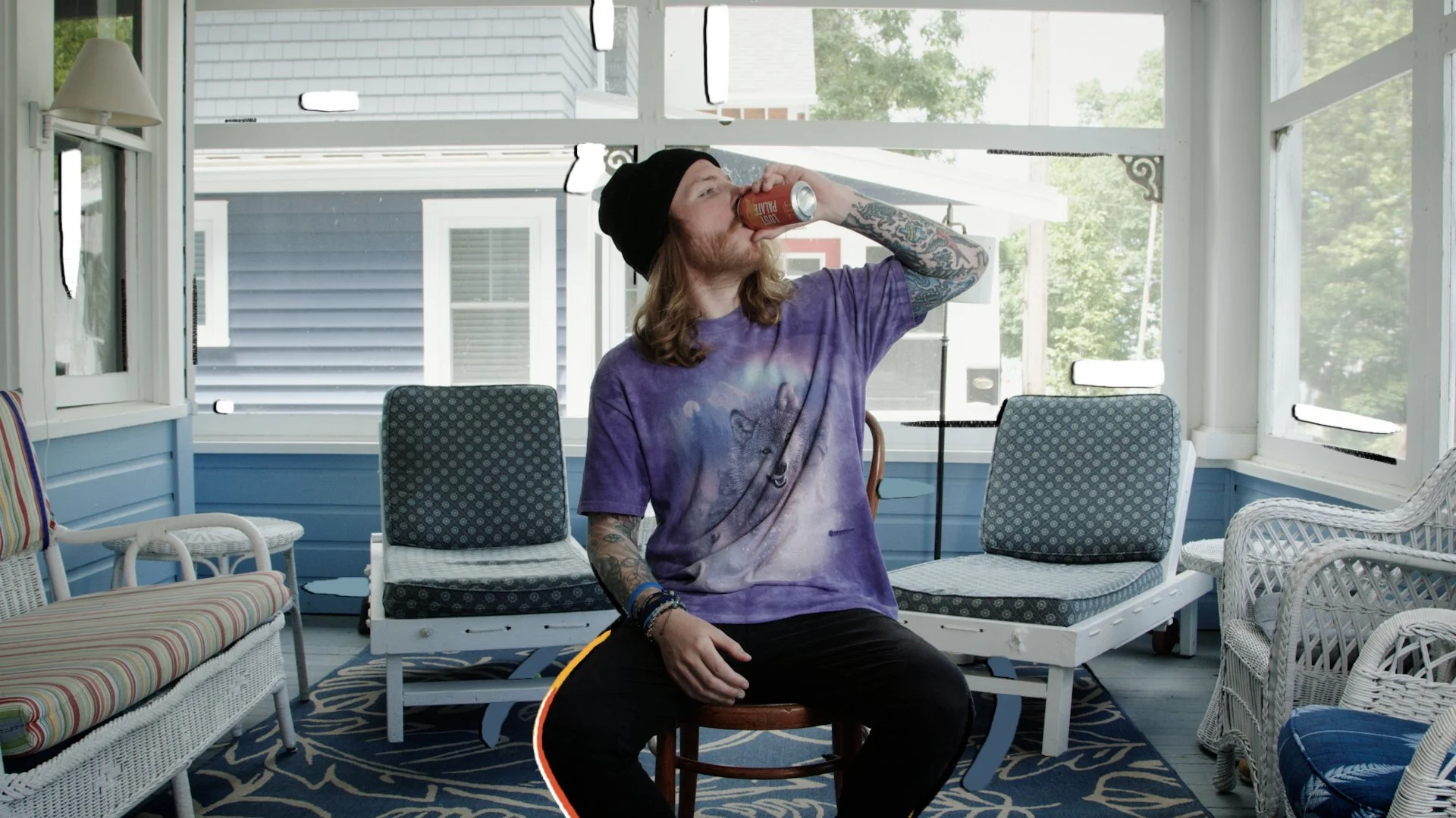 Jonny Coffman drinking a Lost Palate