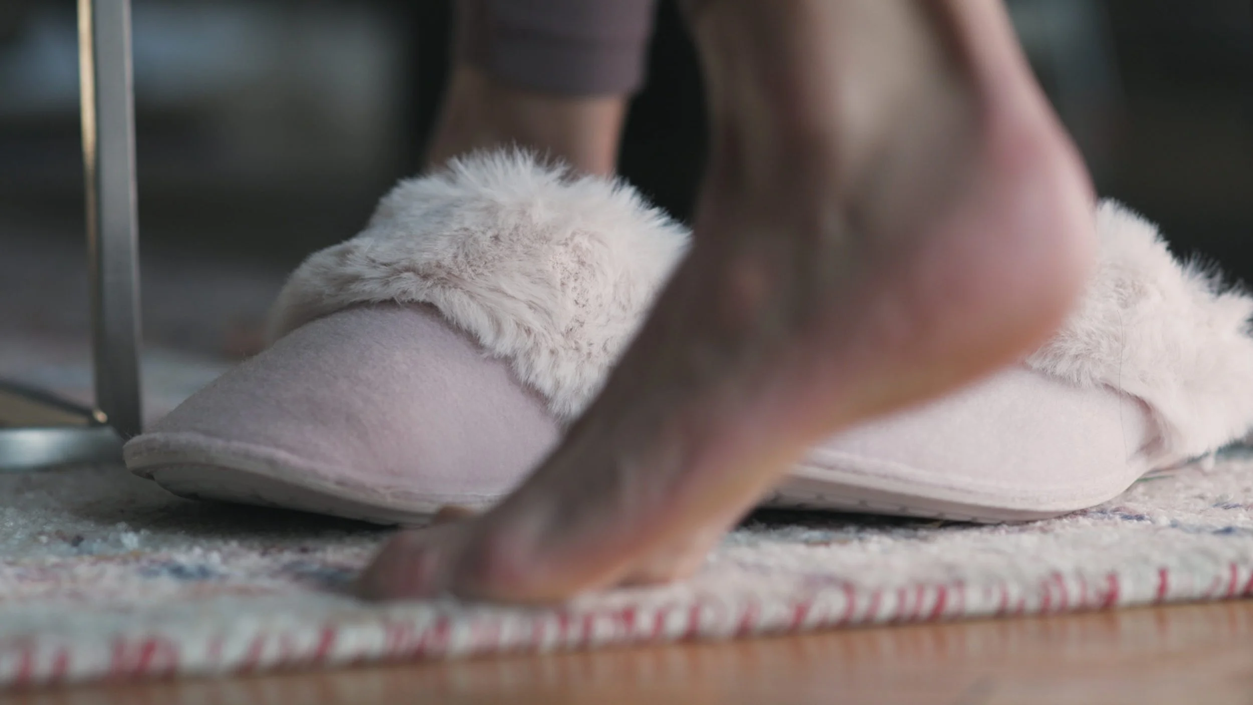 Closeup of slippers during Predictive Behavioral Routing production