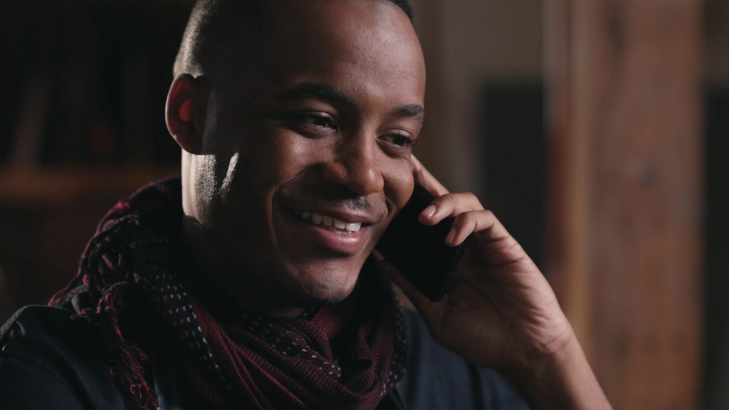 Male customer on the phone during Predictive Behavioral Routing production