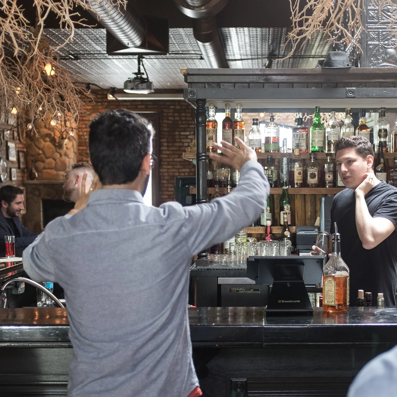 Behind the scenes direction being give to talent.