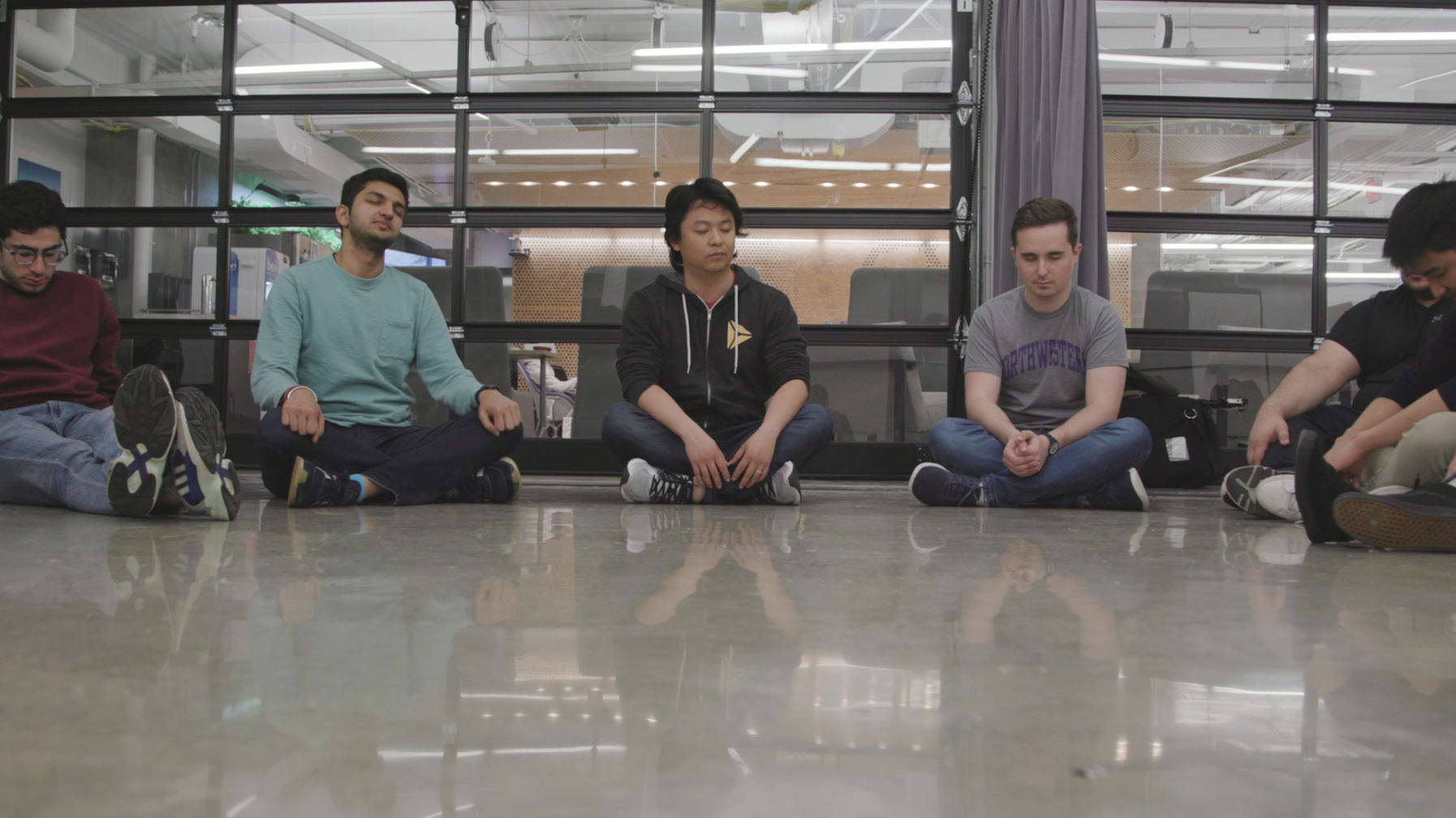 Northwestern University class reflecting during circle time