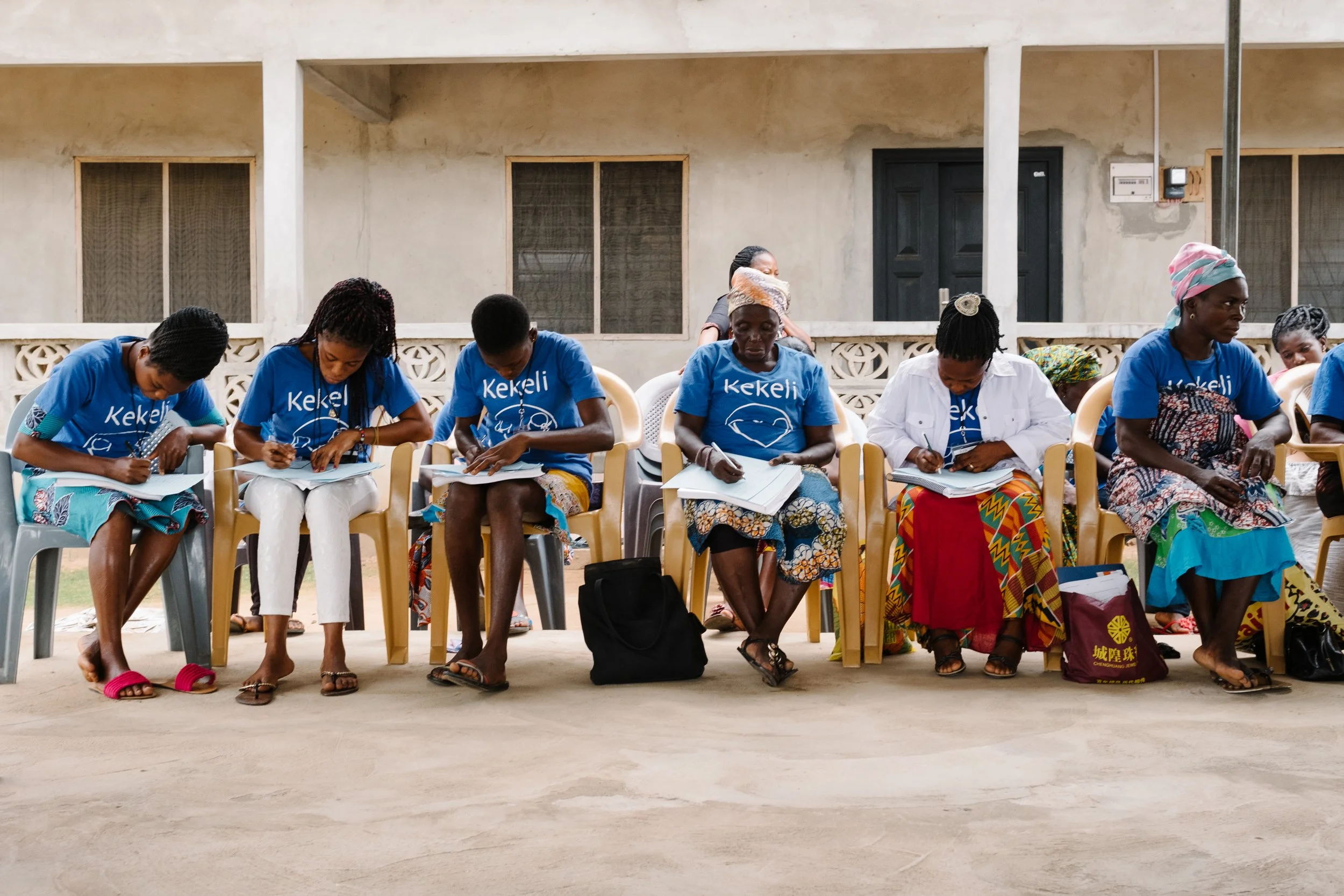 Kekeli community health promoters working during their class