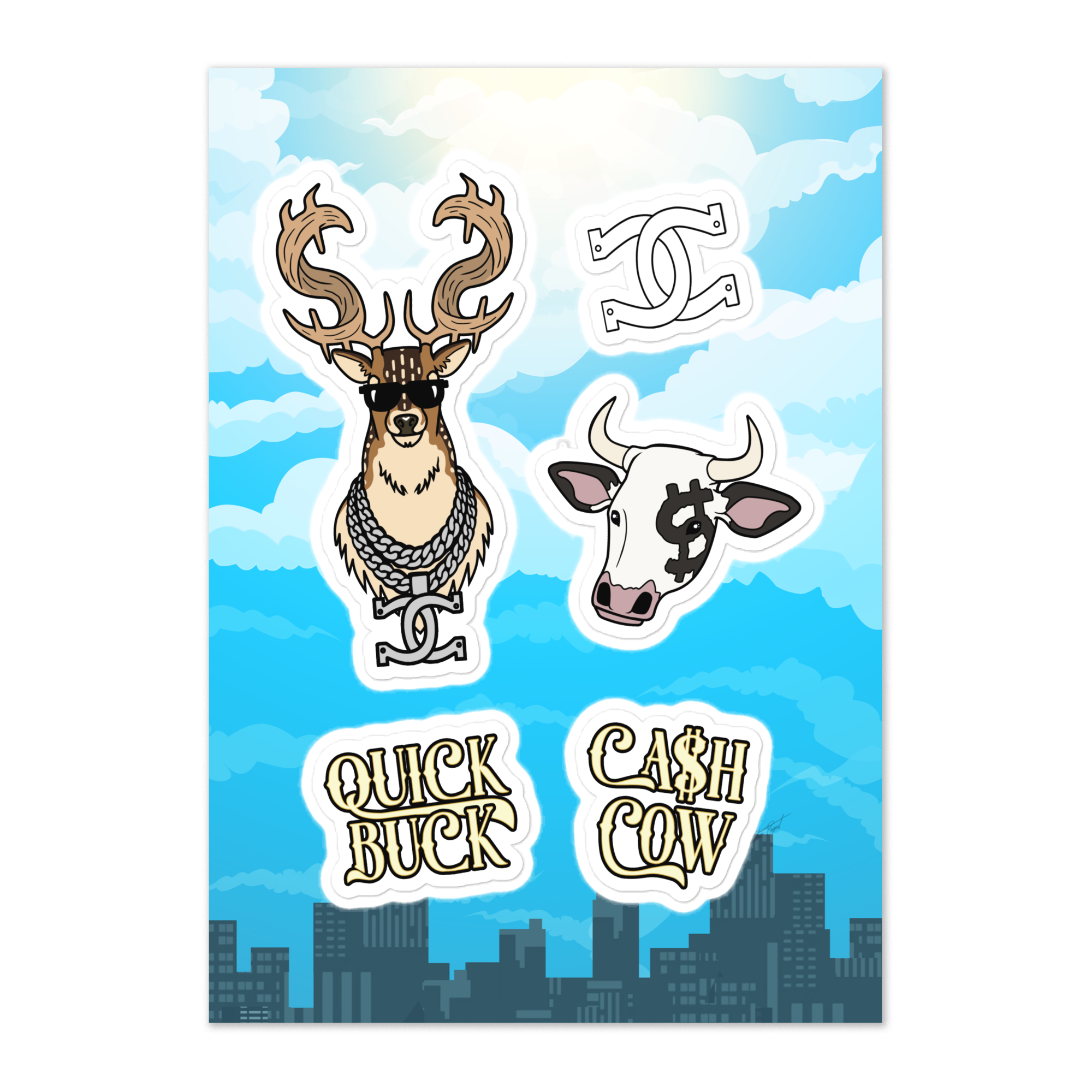 CITY COW WORLD MASCOT STICKER SHEET 2