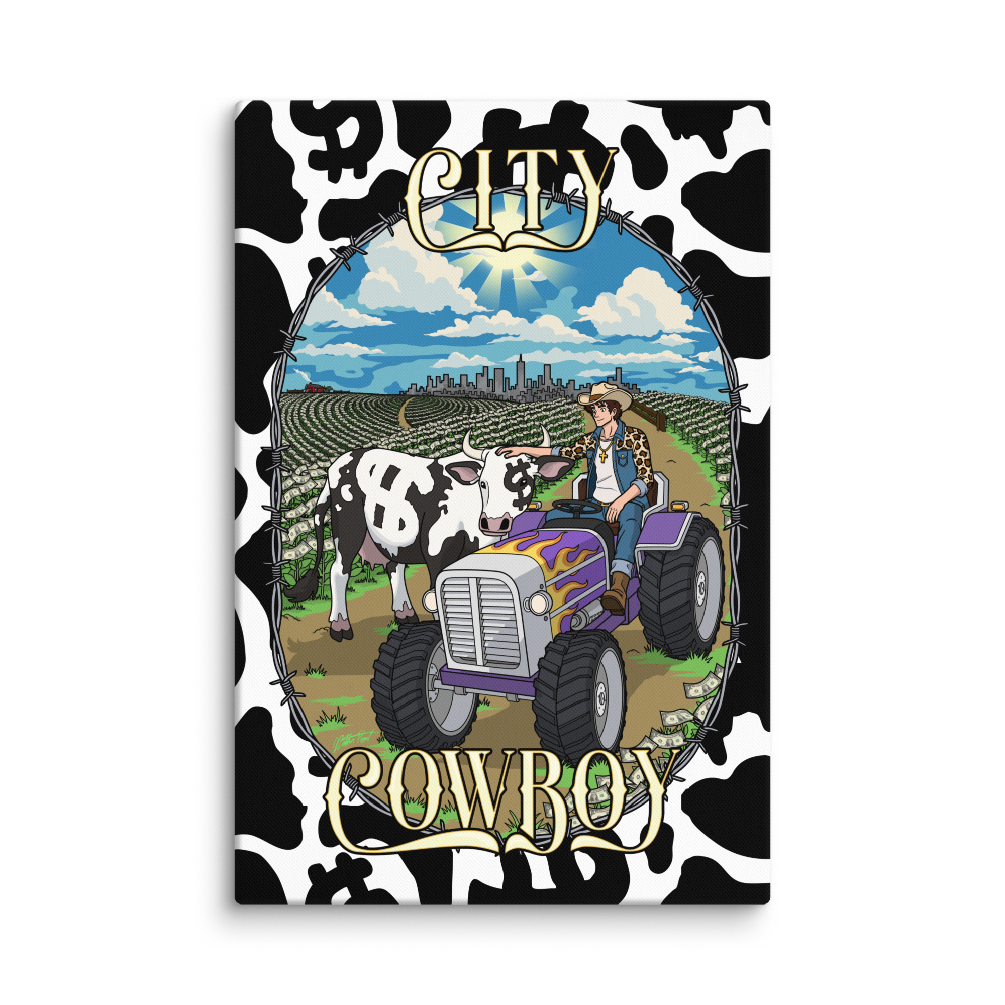 CITY COWBOY CA$H COW - Canvas Print