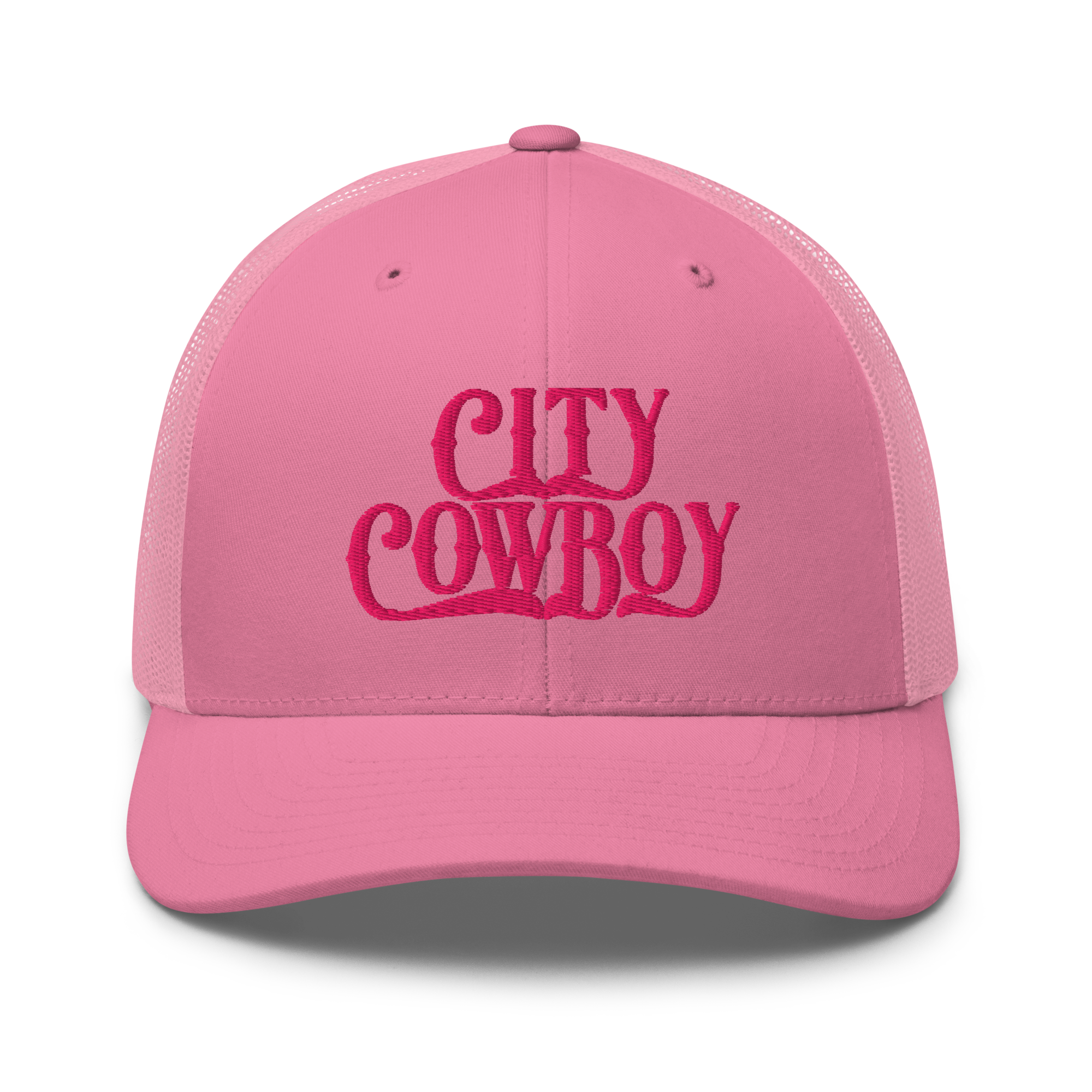 City Cowboy Trucker Cap - PINK LETTERS
