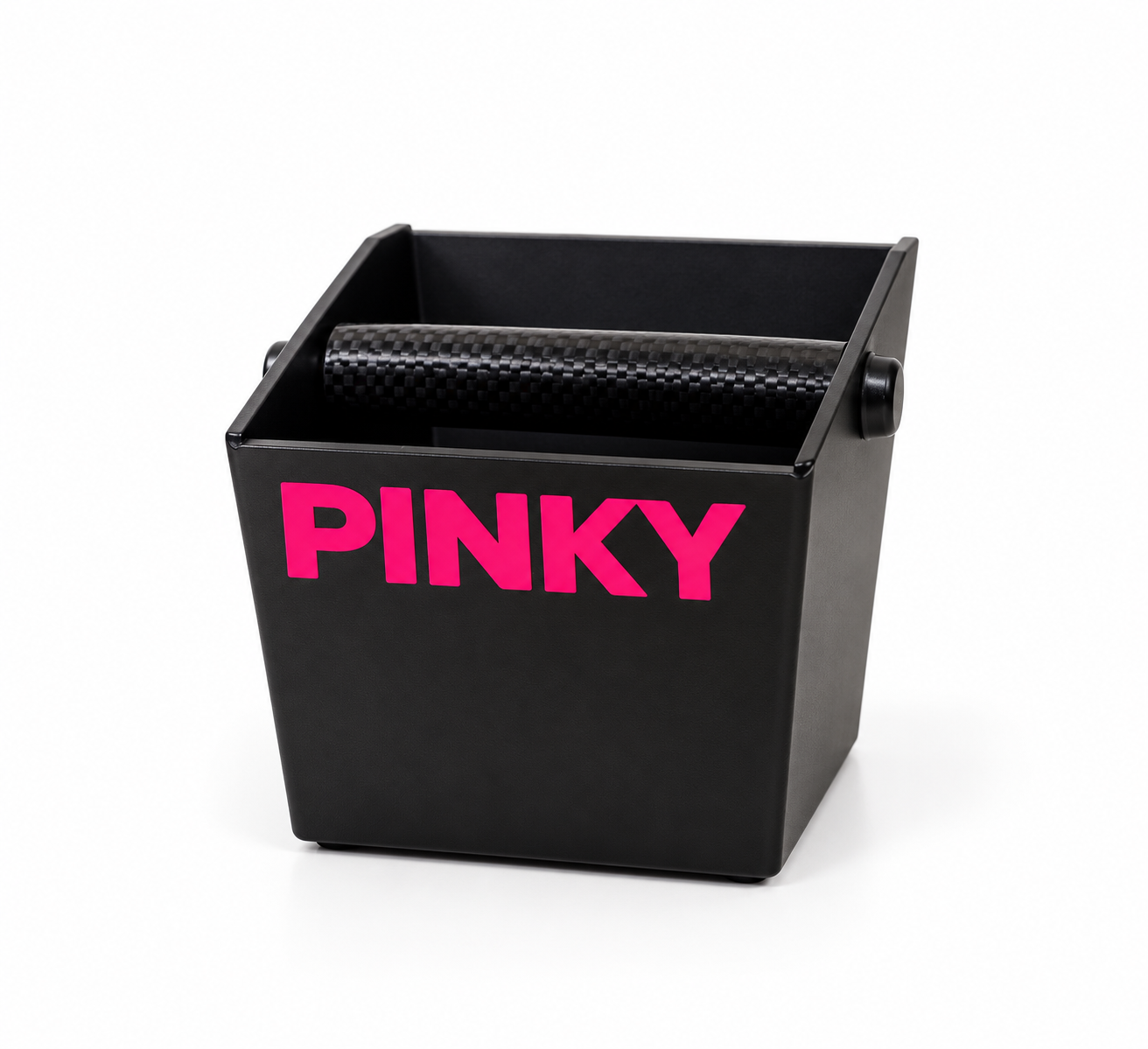 Schwarzer Halter mit pinkem „PINKY“-Logo.png
