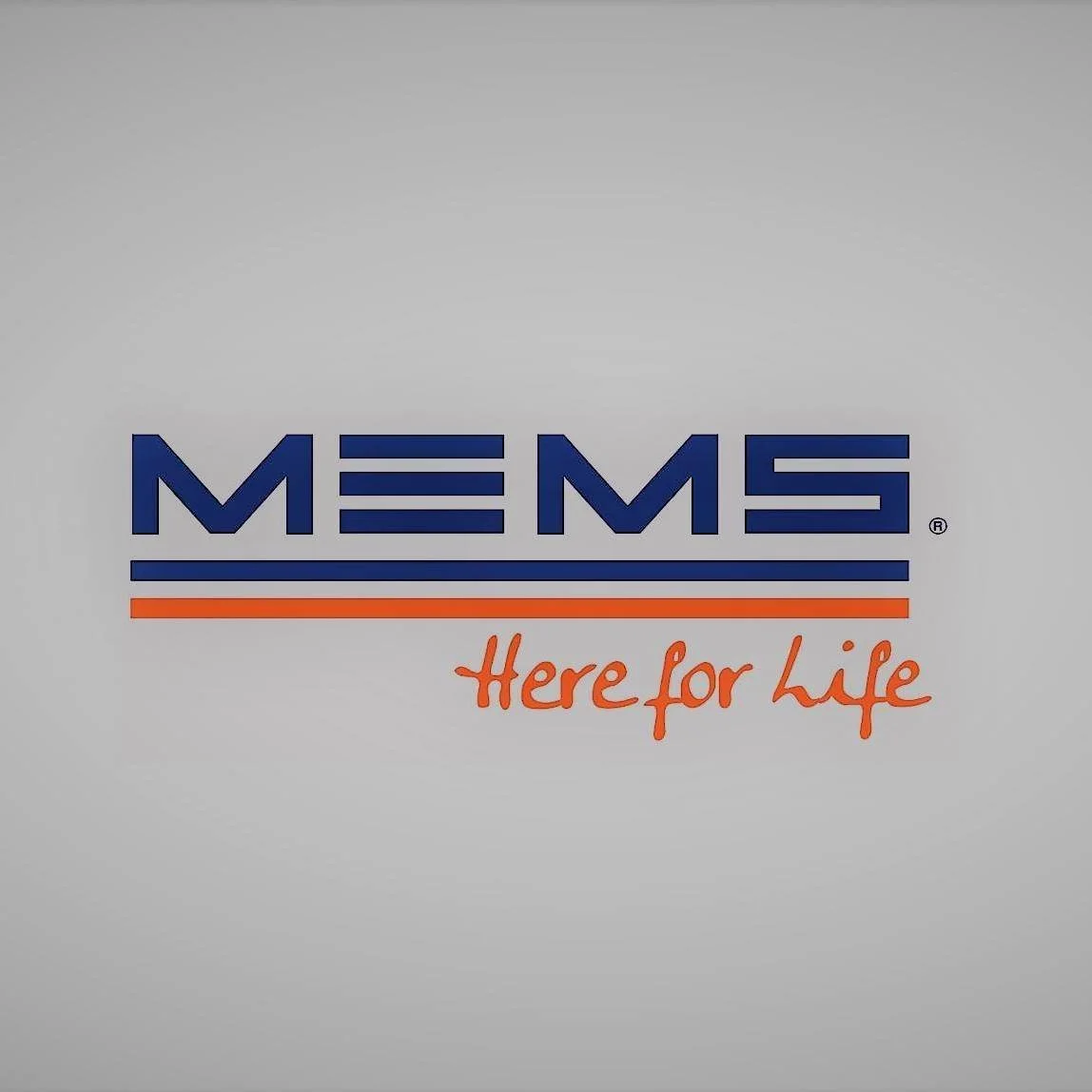 Memorial logo with the phrase 'Here for Life' in orange cursive text.