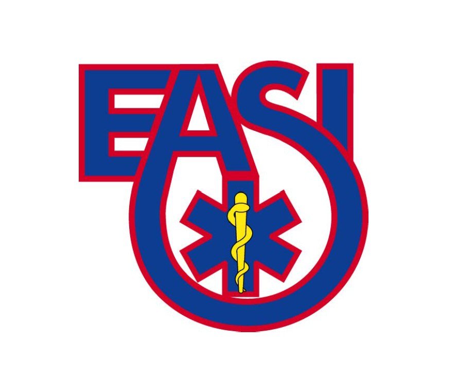 EAS logo with a medical symbol in the center.