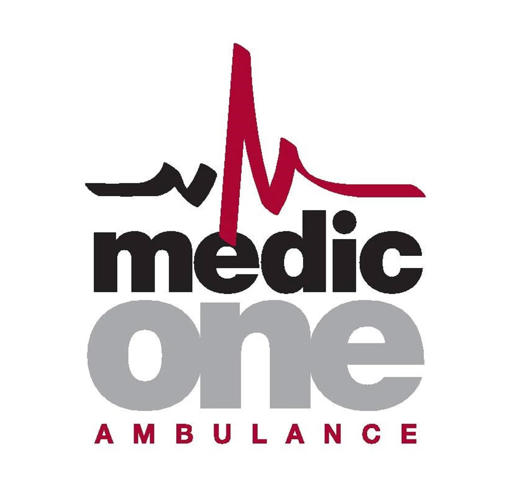 A logo for a medical ambulance with a red heartbeat line and the words 'medic' in black and 'AMBULANCE' in red.