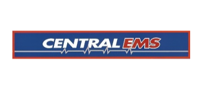 Logo of Central EMS with a blue background and red border.