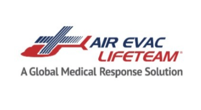 Logo of AIR EVAC Lifeteam with the tagline 'A Global Medical Response Solution'