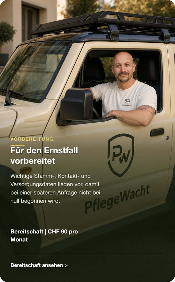 Details zur Bereitschaft: Für den Ernstfall vorbereitet, CHF 90 pro Monat