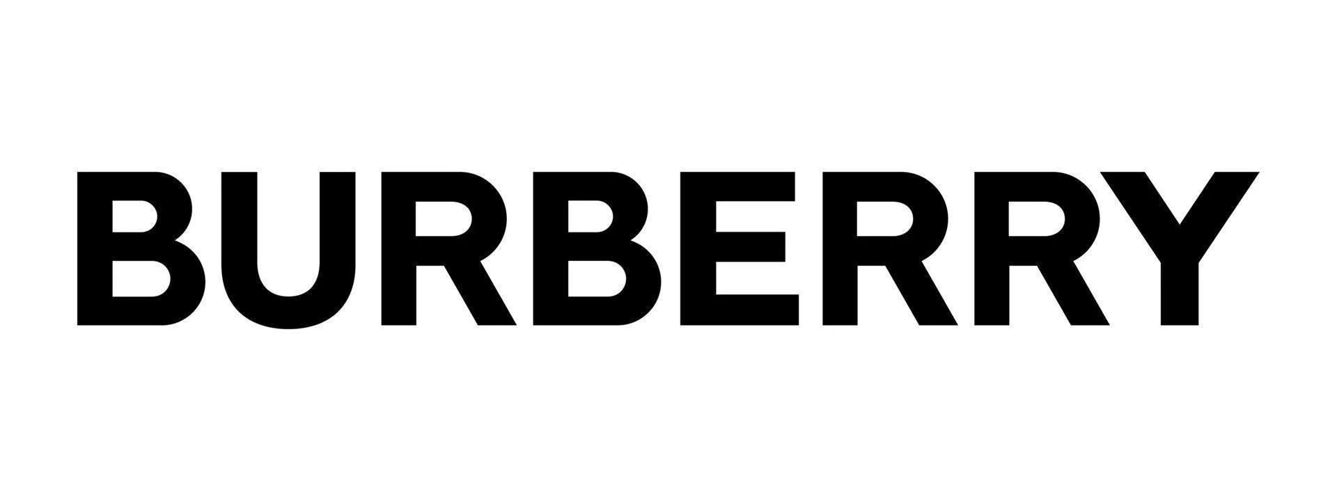 Black text reads "BURBERRY" on a white background.