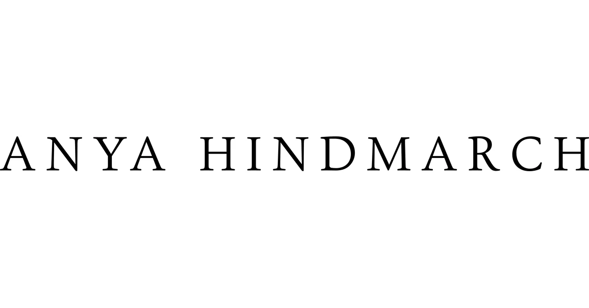 Text displaying the name 'Anya Hindmarch' in large black serif font on a white background.