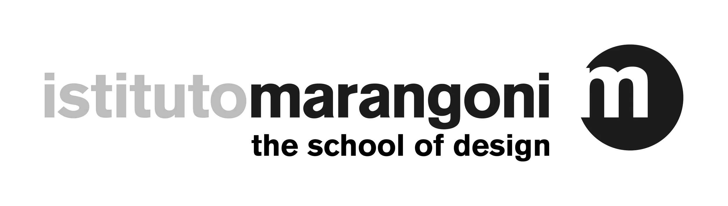 Logo of Istituto Marangoni, a school of design, featuring the school name and a circular icon with an 'M' inside.
