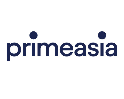 PrimeAsia logo in dark blue text on a white background.