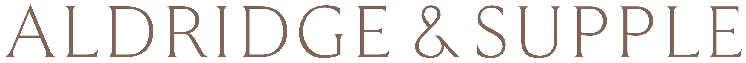 A logo with the text 'Aldridge & Supple' in large, elegant font.