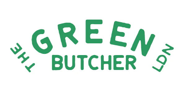 Logo for The Green Butcher in London with green text on a white background