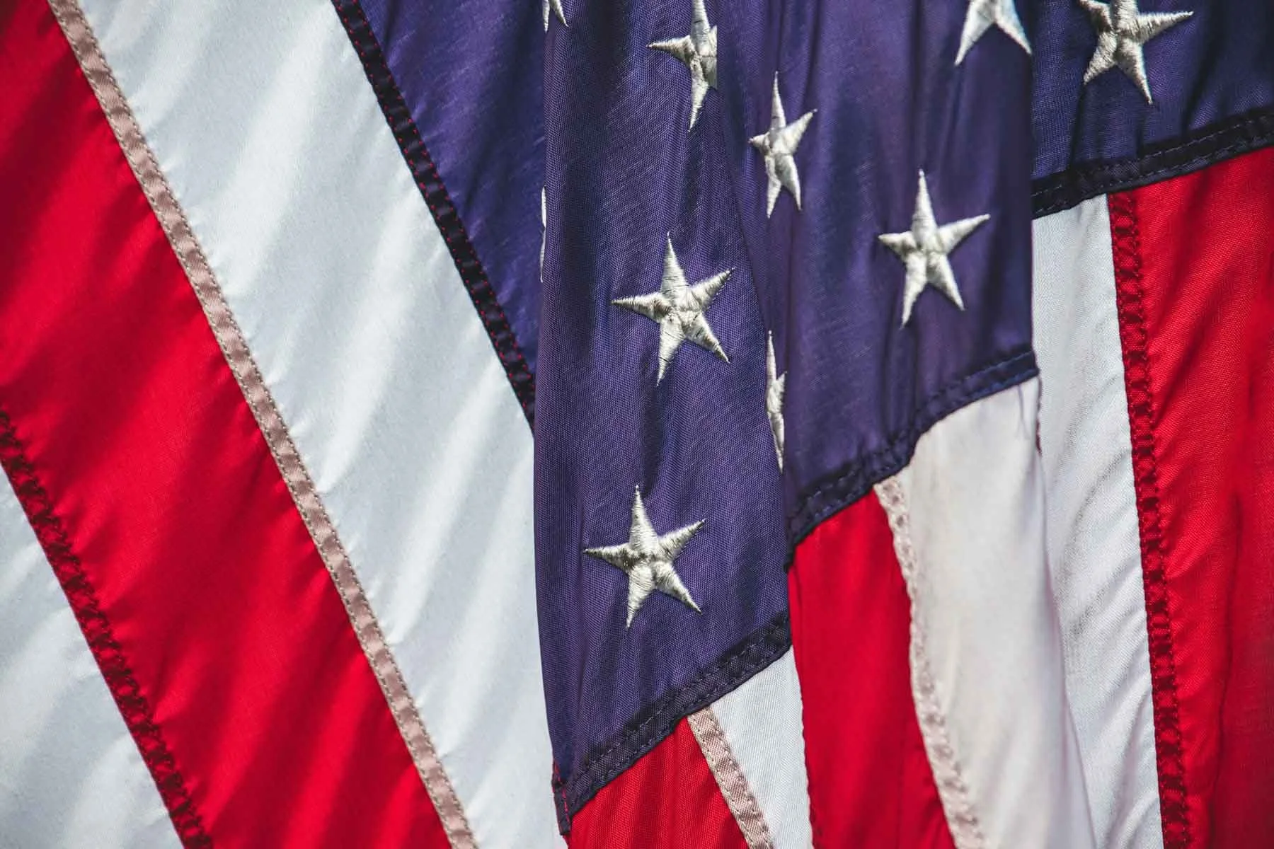 American flag at a military memorial in central Virginia.