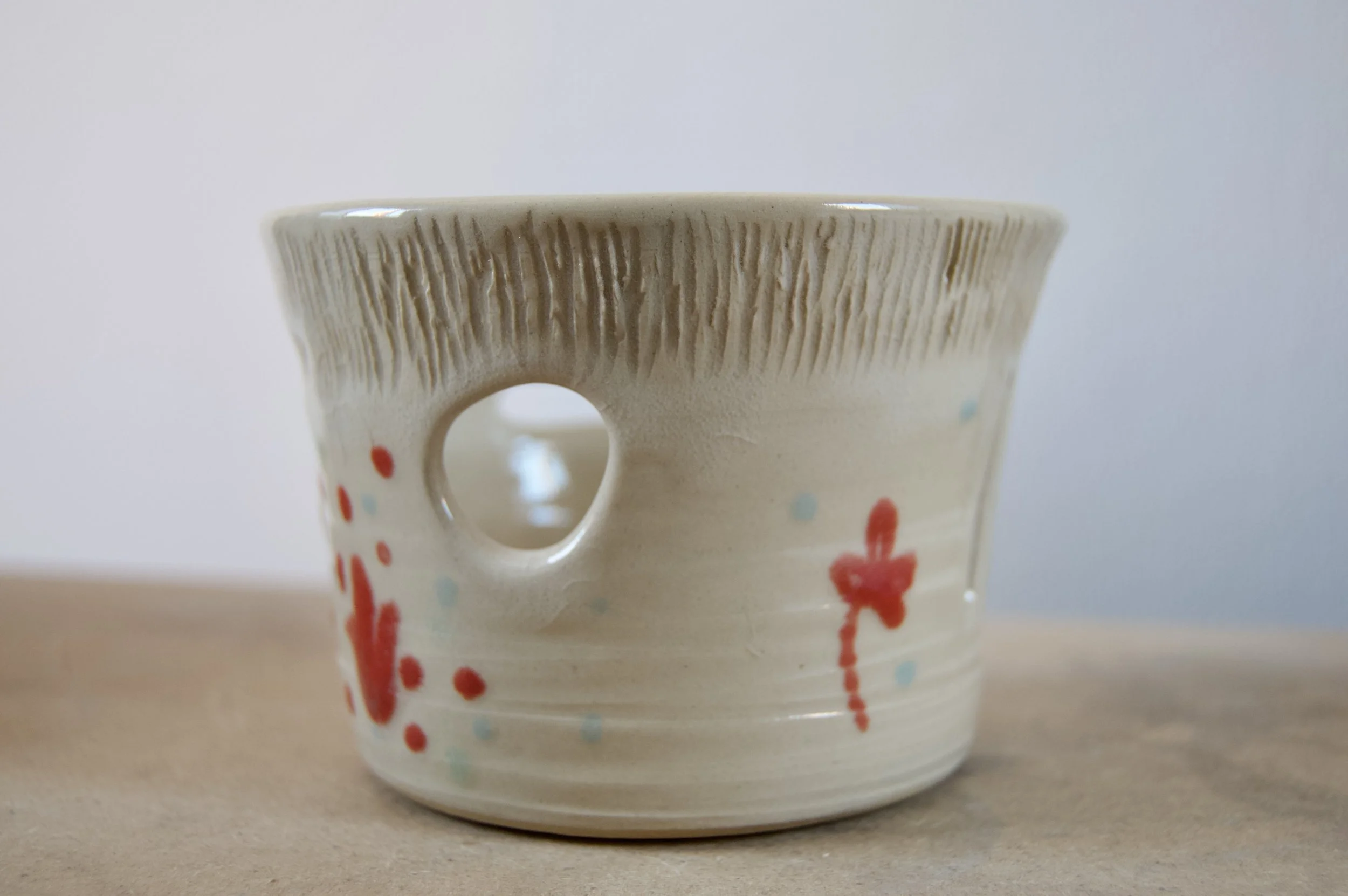 White stoneware vase