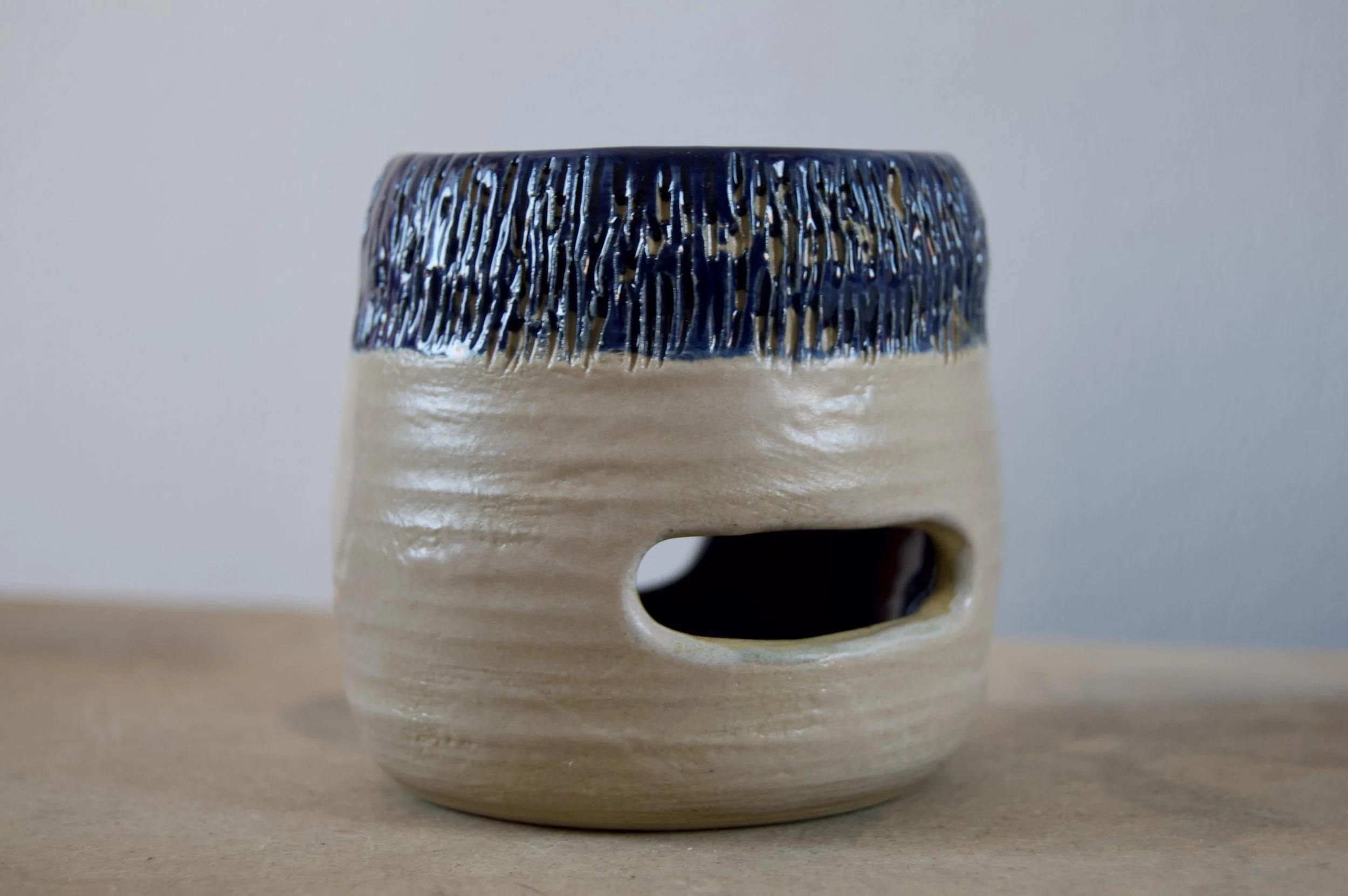White stoneware vase