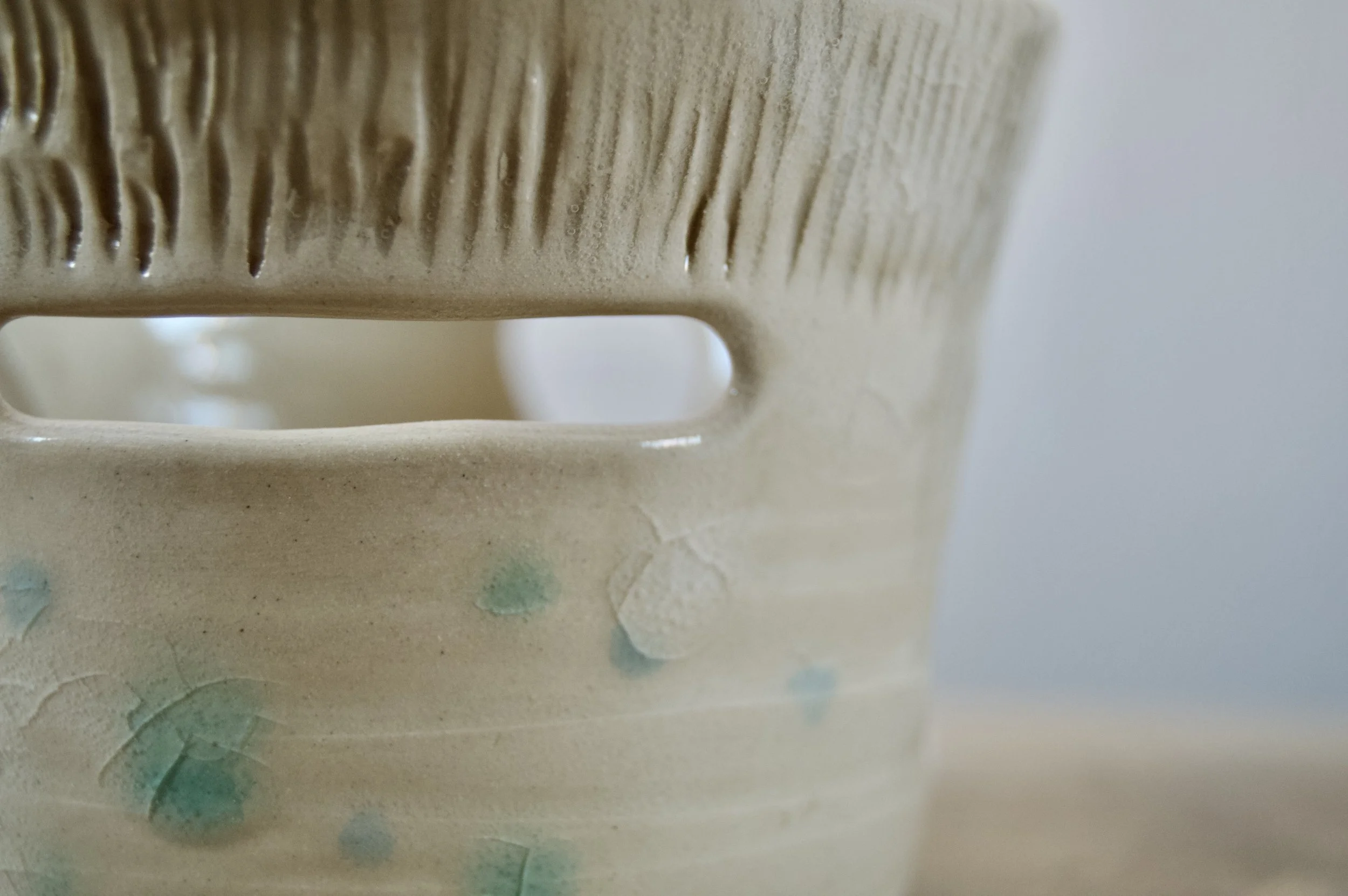 White stoneware vase