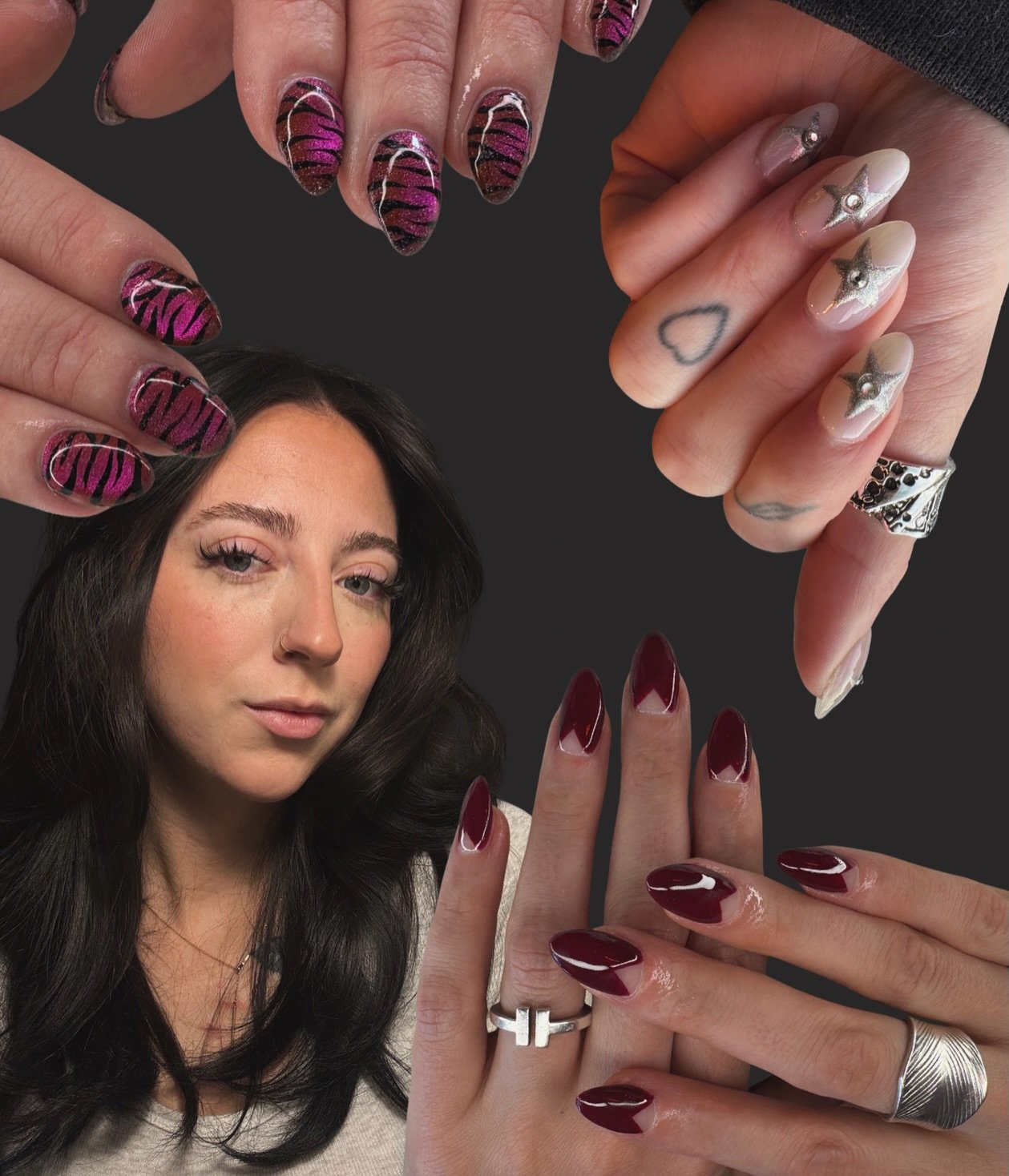 Recent Sets🖤 

If you are on the Seacoast area and looking for Gel X, Builder Gel &amp; Someone to hang with in your girl 🙂&zwj;↕️ 

#portsmouthnh #maine #gelx #buildergelnails #nailinspo #nailartist #nailart #nhnails .