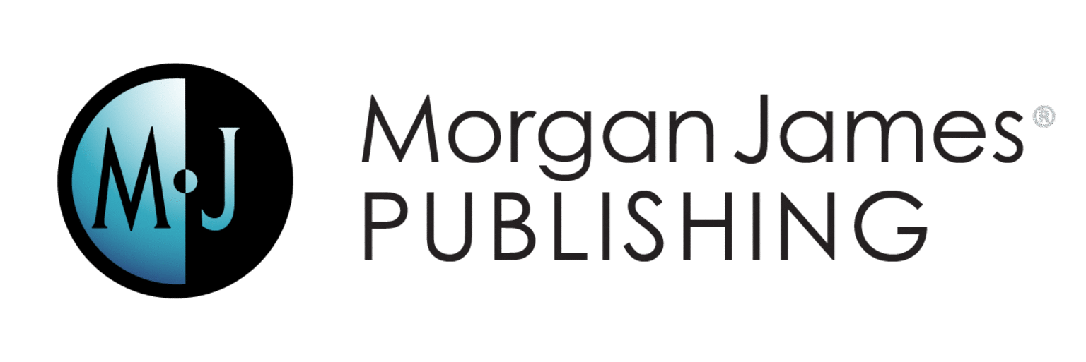 Morgan James Publishing logo with black text and a circular emblem featuring the initials M and J in a blue gradient.