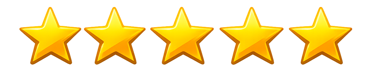 Fünf goldene Sternebewertungen