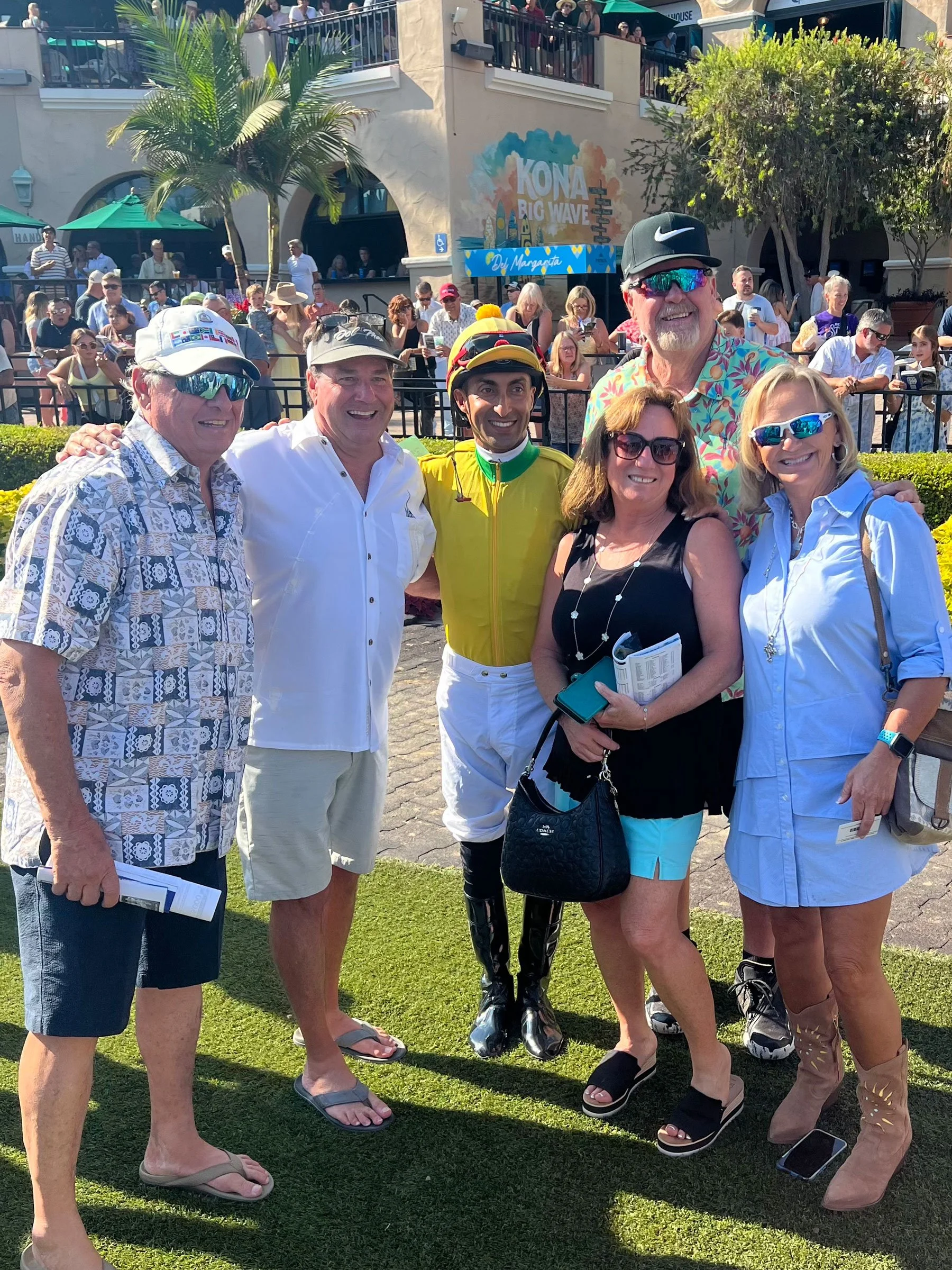 From left to right-Jim Cahill_Tim Walsh_jockey Antonio Fresu_Kelli Walsh_Rick Sutcliffe_and Robin Sutcliffe.jpg