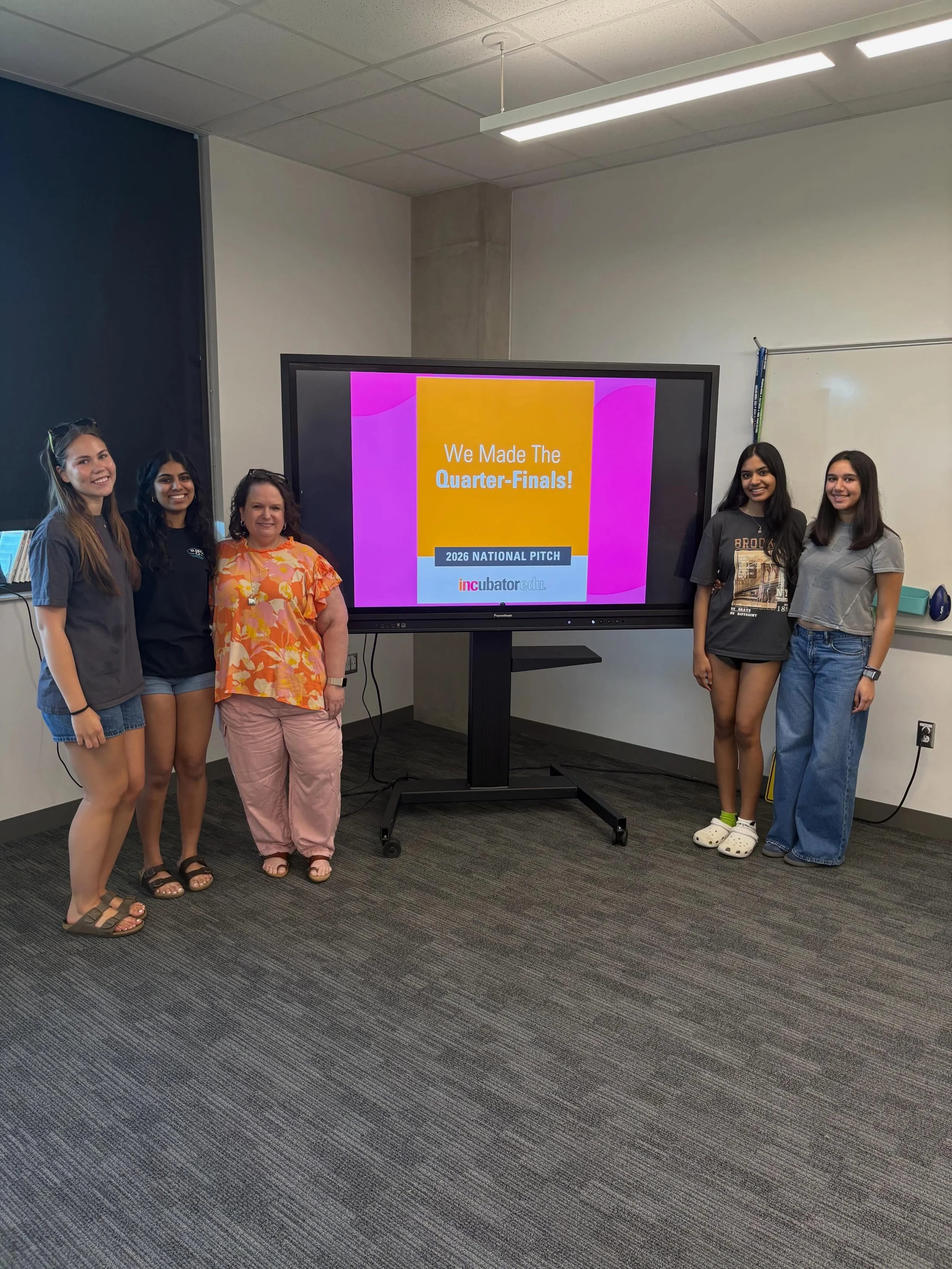 We are so grateful and excited to have made it past the first round of the IncubatorEDU National Pitch competition! We want to thank our teachers Ms. Spears and Mrs. Tucker, and our mentor Ramona! Thank you for all your guidance these past two years.