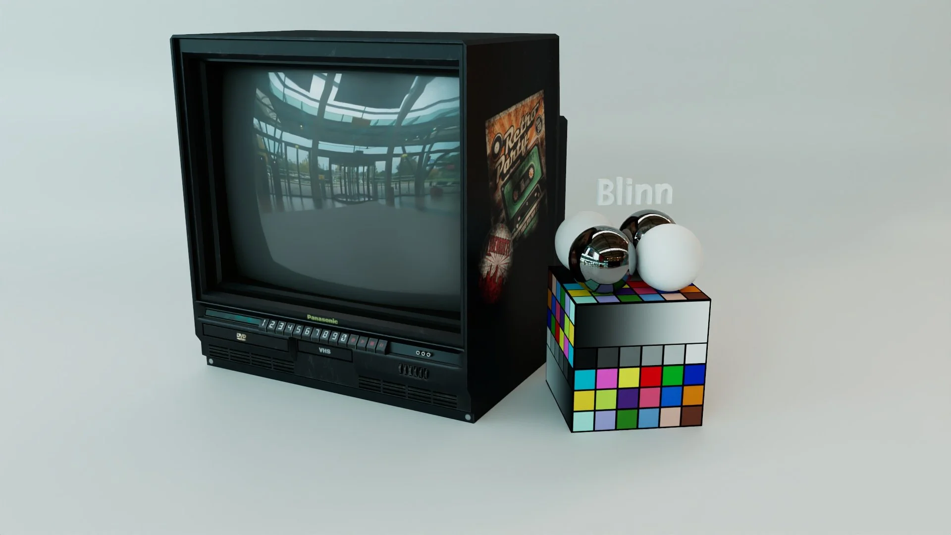 Maya Blinn shader on a model with a dome light shader