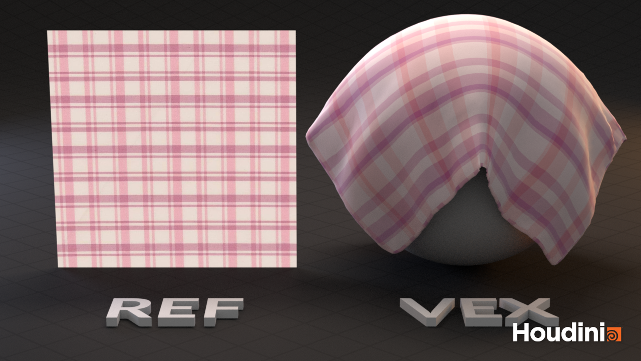 Houdini rendered COPS built cloth shader