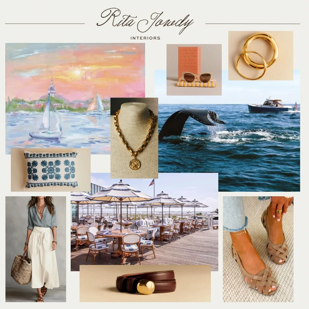 Give me all the coastal blues, woven textures, gold details, ocean days, and slow weekends by the water. This mood board feels like everything I&rsquo;m drawn to lately&hellip; relaxed, collected, timeless, and filled with that effortless coastal fee