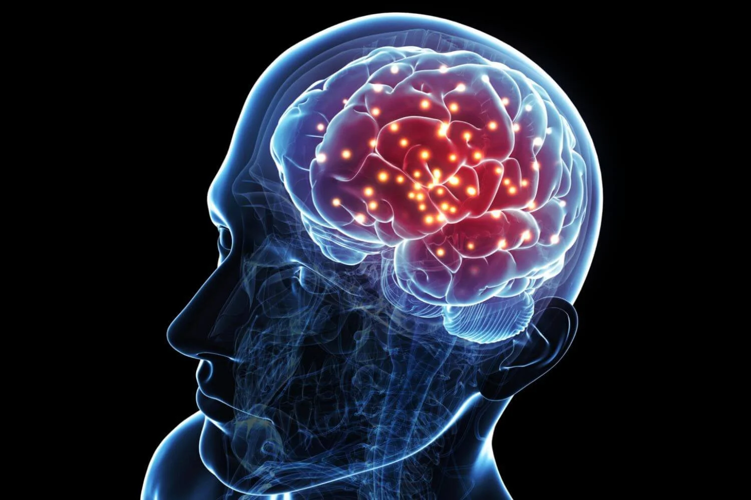 A brain while processing with EMDR and positive connections are being made