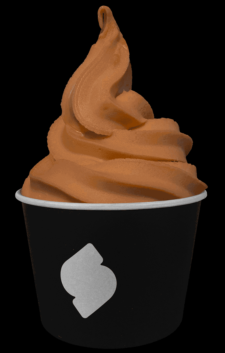 Animated cup of Blood Orange flavored soft serve sorbetto / soft serve ice cream