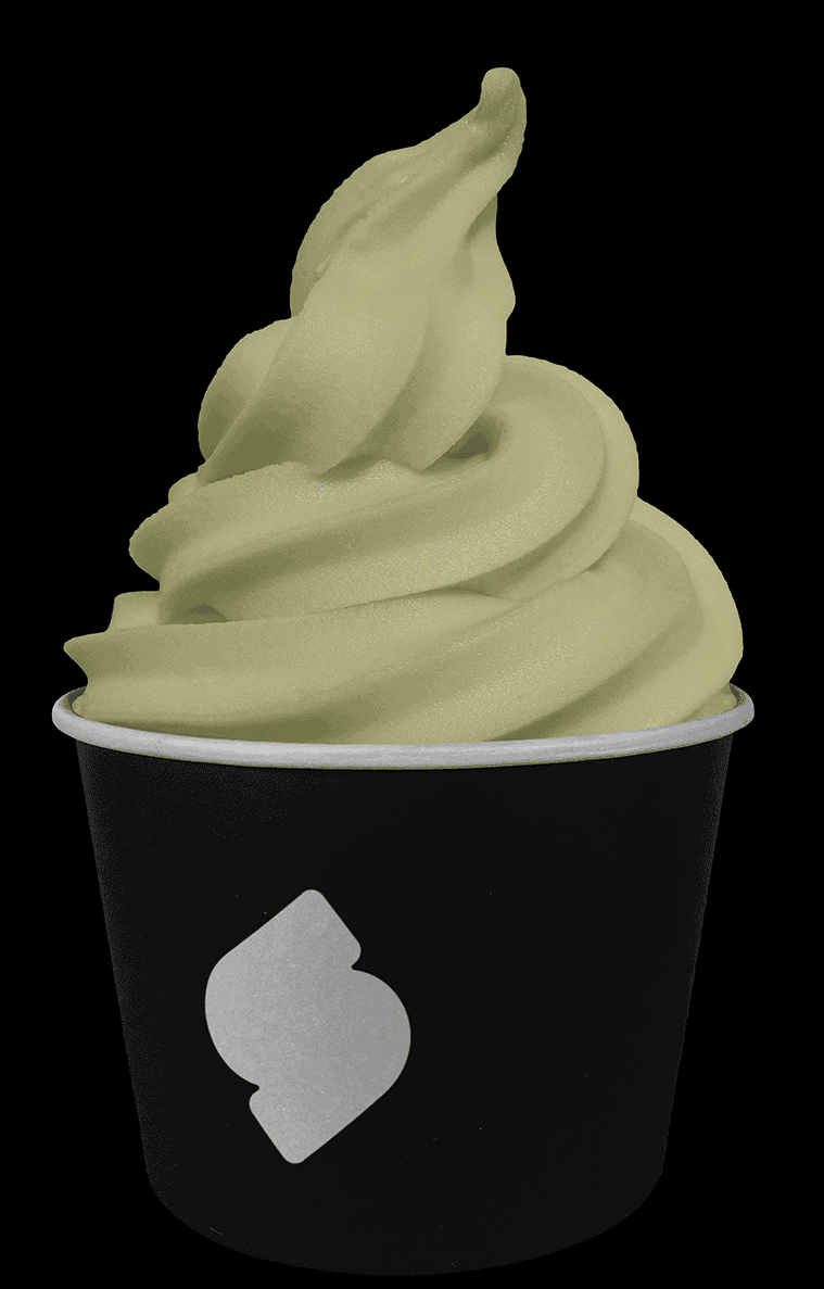 Animated cup of Lemon flavored soft serve sorbetto / soft serve ice cream
