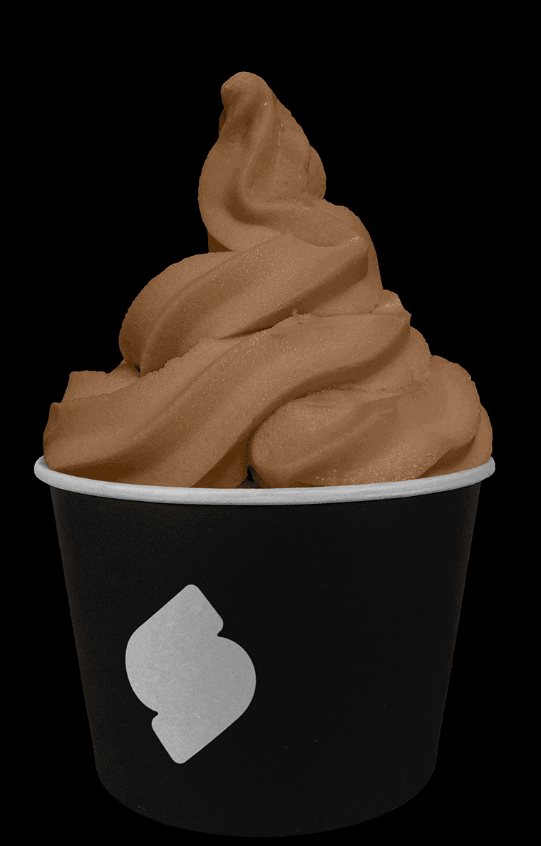 Animated cup of Cola flavored soft serve sorbetto / soft serve ice cream