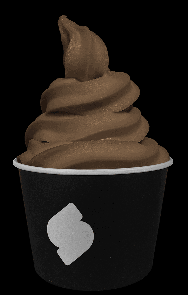 Animated cup of Espresso flavored soft serve sorbetto / soft serve ice cream