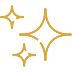 Gold star-shaped sparkle icons