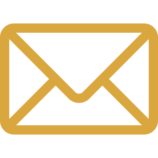 Icon of a closed envelope in gold color on a black background.